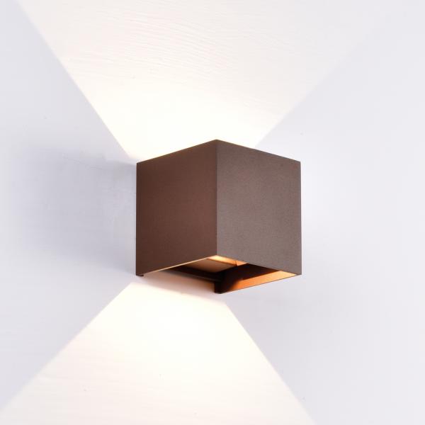 Aplique exterior DAVOS Corten Cuadrado Mantra - Luz LED 