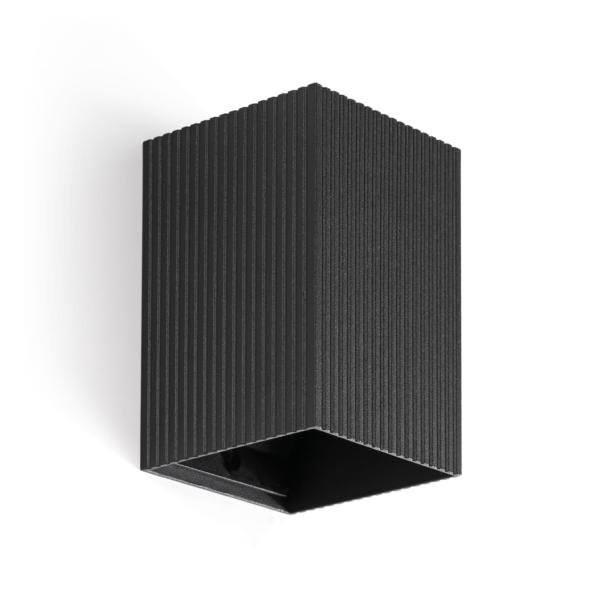 Aplique LUNE cuadrado estriado negro Faro Barcelona 