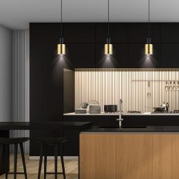 Colgante 1 L MAENA negro-latón 1 x 60w e-27 - ALEMAR