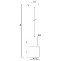 Colgante 1 L MAENA negro-latón 1 x 60w e-27 - ALEMAR
