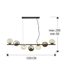 INOA-LAMPARA 7L NEGRO-SMOKE-AMBAR - SCHULLER