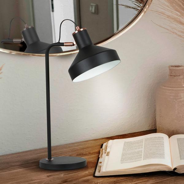 IRIAS SOBREMESA 1L NEGRO-COBRE - ILUMINACION i3 By SCHULLER