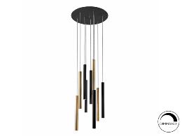 LAMPARA VARAS ORO/NEGRO 9L - SCHULLER