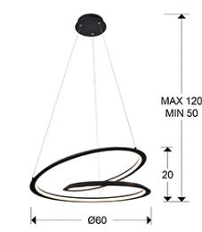 Lampara colgante LOOPING  Ø60cm -  Schuller - Luz LED