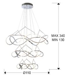 Lampara colgante MOLLY 3 Aros - Schuller - Luz LED