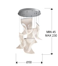 Lampara colgante VELOS  II 5 luces - Schuller - Luz LED