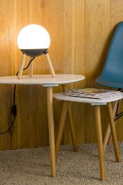 Sobremesa MINE GLASS gris madera Faro 