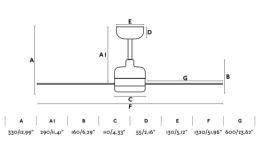 Ventilador Nuu FARO - motor DC. Sin luz 132cm. Ø