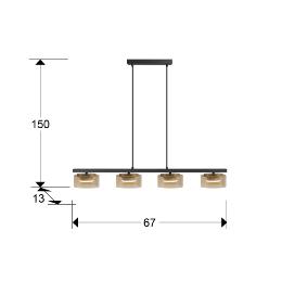 OLAIA LAMPARA 4L NEGRO-AMBAR - ILUMINACION i3 By SCHULLER