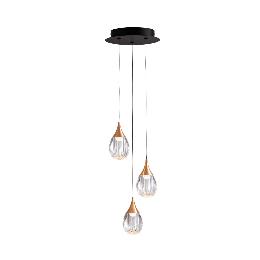 CORINA- LAMPARA 3L NEGRO-COBRE - SCHULLER