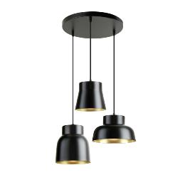 VULCANO LAMP 3L D50- NEGRO/ORO - ILUMINACION i3 By SCHULLER