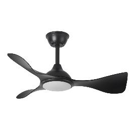 Ventilador Caiman Negro Fabrilamp - Motor DC. 89cm Ø. Luz LED