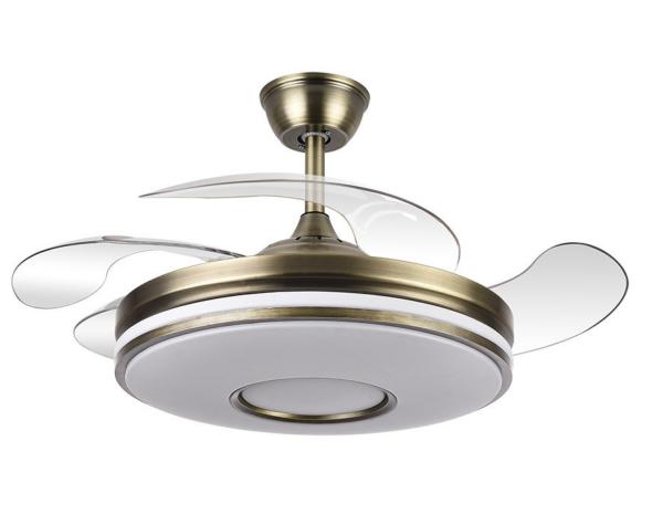 Ventilador DANI Oro envejecido 4 Aspas - Fabrilamp. Motor DC Ø108cm