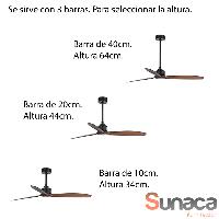 Ventilador JustFan FARO negro + LUZ 128cm.Ø