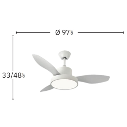 Ventilador HAYATE Mini Marrón Fabrilamp  Motor DC, luz LED Ø97cm