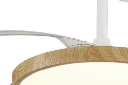 Ventilador Retractil Melody-S Blanco Madera P&B - Motor DC. 41-92cmØ.