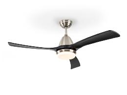 Ventilador ASPAS Níquel/Negro- Schuller - Motor DC LED Ø132cm