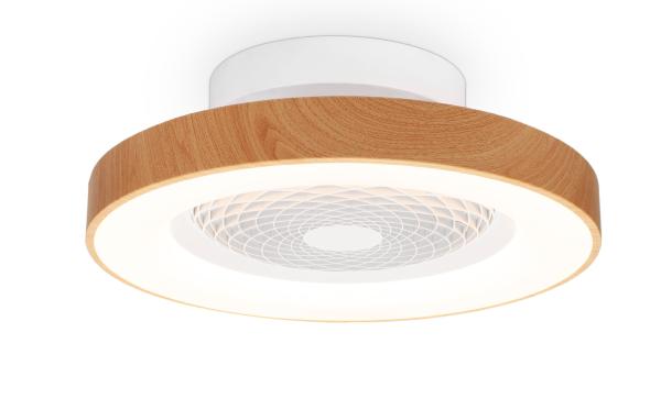 Ventilador MINI TIBET Blanco/Madera - Mantra. Luz LED Ø53cm