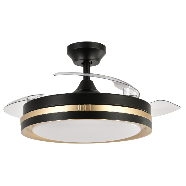 Ventilador Viper Fabrilamp Negro Oro - Motor DC Ø107cm