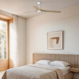 Ventilador PUNT FARO Sin luz Blanco / Madera 130cm.Ø