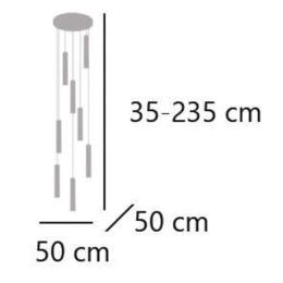 Colgante 8L ANTIA latón 8 x 40w gu-10 - ALEMAR