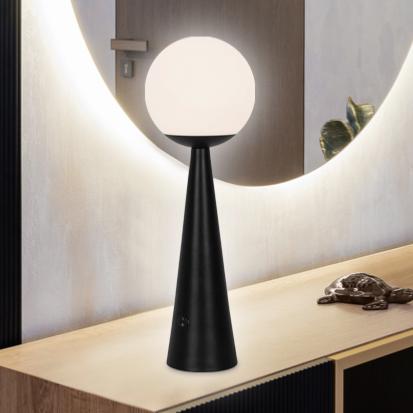 Sobremesa PATRICK negro-opal 1 x 25w e-27 - ALEMAR