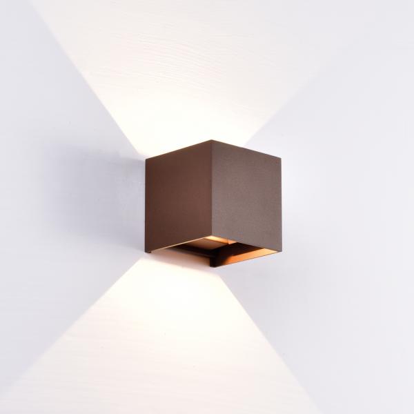 Aplique exterior DAVOS Corten Cuadrado Mantra - Luz LED 