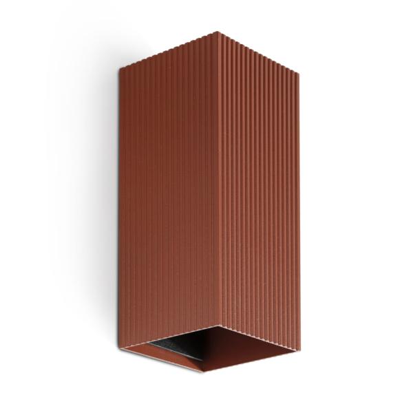 Aplique LUNE 2 Luces cuadrado terracota estriado Faro