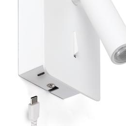 Aplique lector SUAU blanco USB LED Faro Barcelona