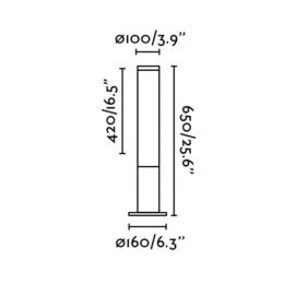 Baliza TURA 650 LED gris oscuro Faro Barcelona