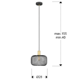 Colgante OSIRIS Negro - Schuller. Bombilla LED E27