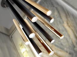 LAMPARA VARAS ORO/NEGRO 9L - SCHULLER