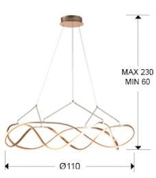 Lampara colgante MOLLY 1 Aro 110Ø Oro rosa - Schuller - Luz LED