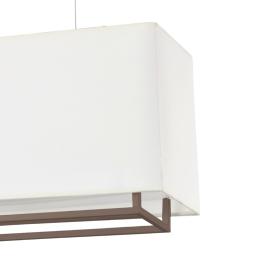 Lampara Vesper rectangular marron Faro- Pantalla Beige