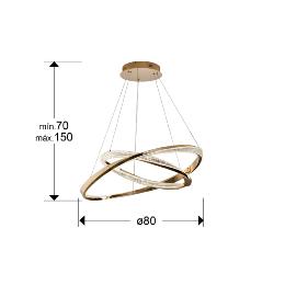 ORBITAS- LAMPARA 2 AROS ORO - SCHULLER