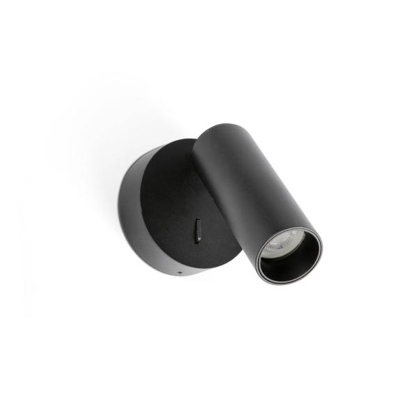 Aplique STAN SLIM 1L negro con interruptor Faro