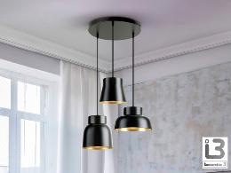 VULCANO LAMP 3L D50- NEGRO/ORO - ILUMINACION i3 By SCHULLER