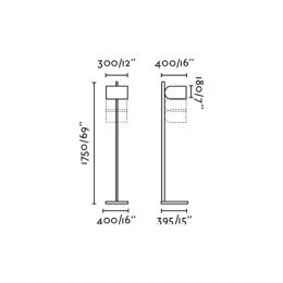 Lampara de pie STAND UP negro y lino Faro 