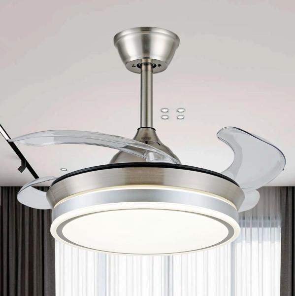 Ventilador AMBRA Niquel P&B - Motor DC Ø40-92cm Luz LED