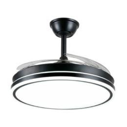 Ventilador retractil Ambra-L P&B Negro - Motor DC. luz LED. 50-108cmØ.