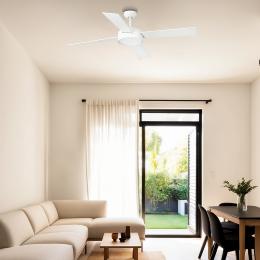 Ventilador HYDRA Blanco FARO - Motor DC. luz LED Ø133cm.