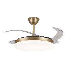 Ventilador retractil Isabella-L Champagne P&B - Motor DC. 50-108cmØ.