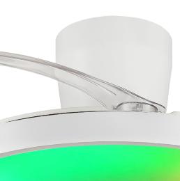 Ventilador Retractil Melody-L Blanco RGB con base PB - Motor DC. 48-108cmØ.
