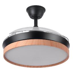 Ventilador EVROS Mini Negro-Madera Fabrilamp - Motor DC Ø91cm