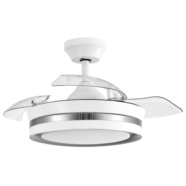 Ventilador Viper Mini Blanco Plata Fabrilamp - Motor DC Ø91cm