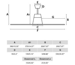 Ventilador TYPHOON Marron Luz Led FARO - 130cm Ø