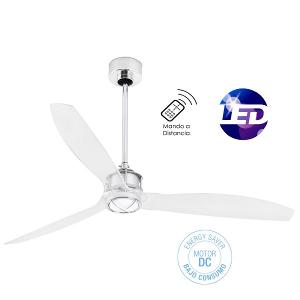 Ventilador Justfan FARO transparente 128cm.Ø + Kit de luz.