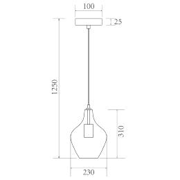 Colgante AINA negro - fumé 1 x 60w e-27 - ALEMAR