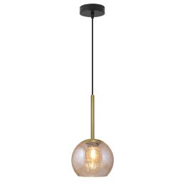 Colgante 1L CACELA negro-ambar 1 x 60w e-27 - tulipa 15cm - ALEMAR