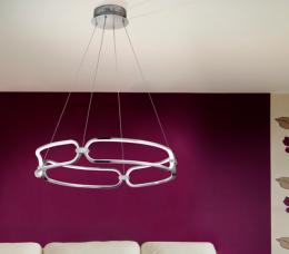 Lampara Colette Schuller - Cromo 60cm Ø.  Luz LED